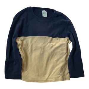 COS Color-Blocked Blue and Tan Long Sleeve Tee